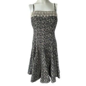 Nine West Women's Fit & Flare 50s Inspired Lace Trim Spaghetti Strap Dress 4